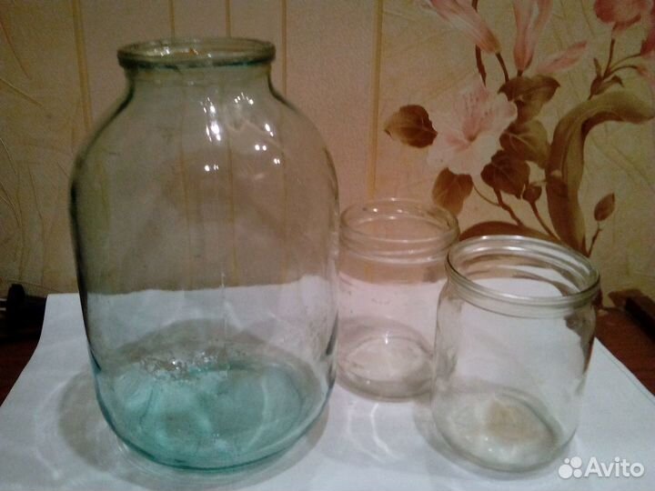 Банки стеклянные б/у, 0,5-0,7-3,0л