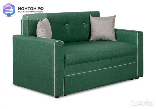 Диван выкатной Найс зеленый / светло-серый