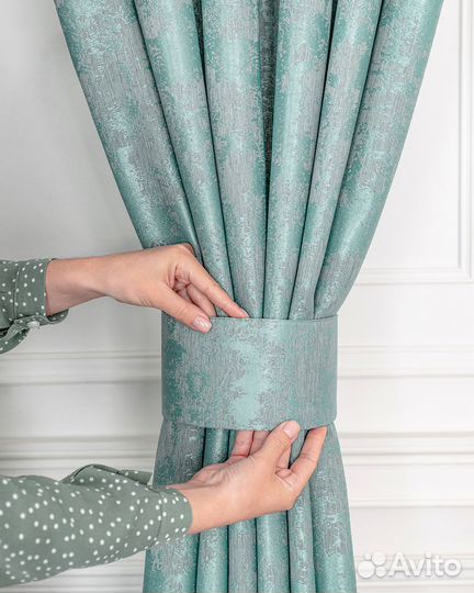 Портьеры мрамор Зарина Бирюза шторы