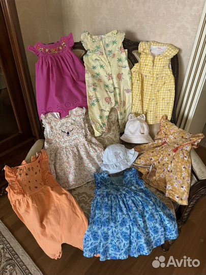Детская одежда Dpam пакетом, платья, комбезы 80см