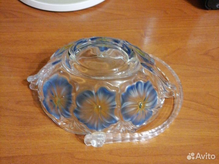 Ваза корзинка цветное стекло