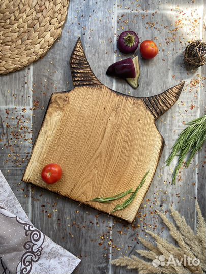 Разделочная сервировочная доска деревянная из дуба