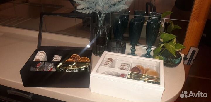 Шкатулка для чая, чайный домик, деревянные подносы