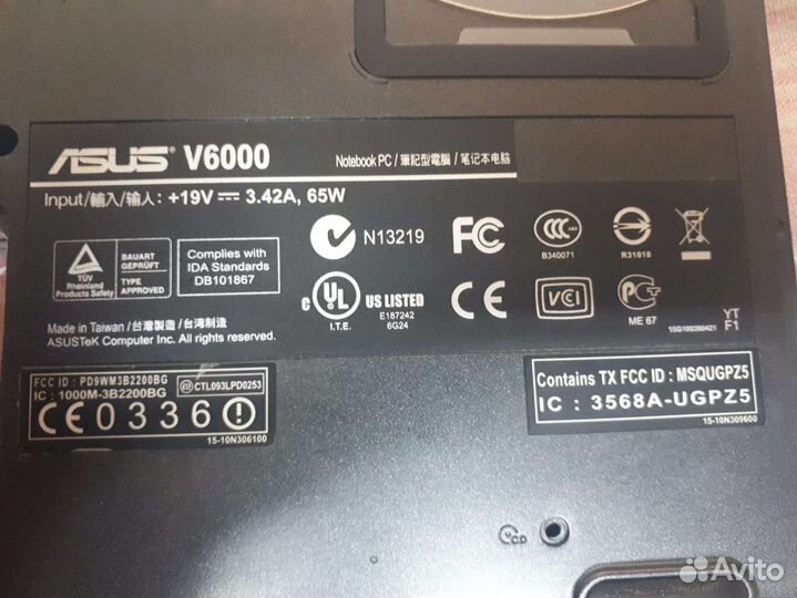 Для ноутбука asus V6V