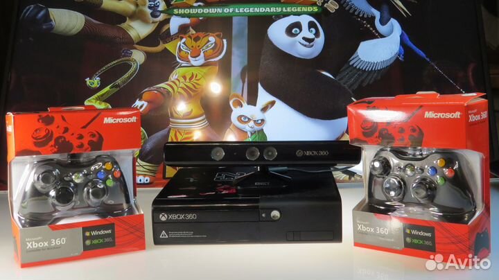 Игровая приставка Xbox 360 + kinekt + 2 геймпада