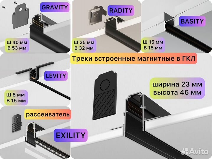 Трековые светильники магнитные потолочные и люстры