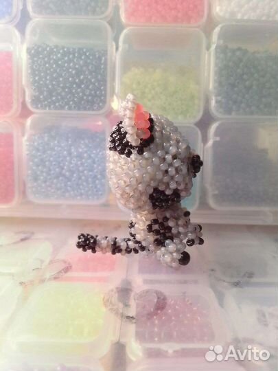 Амигуруми из бисера котик