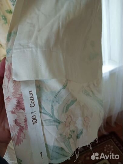 Шторы короткие на подкладе 2шт в английском стиле