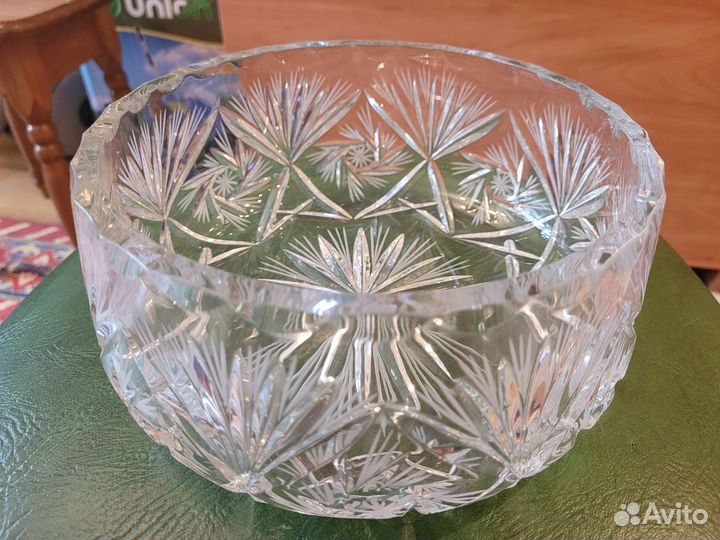 Салатница, ваза для фруктов хрустальная СССР новая