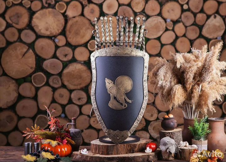 Набор шашлычный - Подставка Щит с орлом
