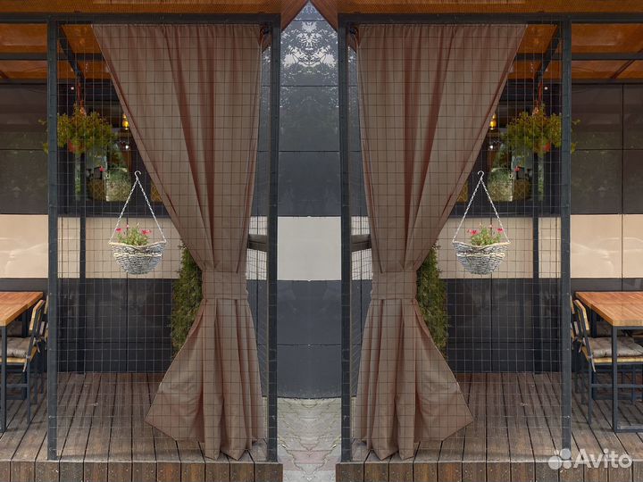 Террасные шторы Oxford серый высота 150 - 250 см