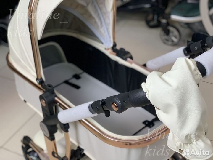 Детская коляска 3 в 1 экокожа