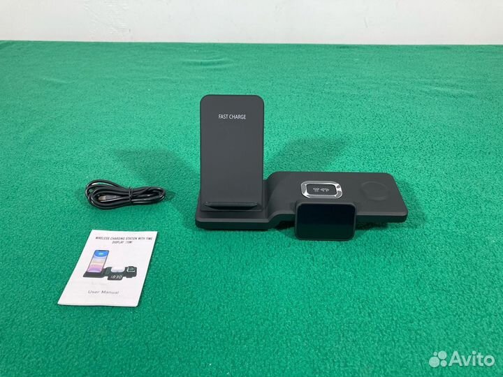 Беспроводная быстрая зарядка 4в1+блок питания-10шт