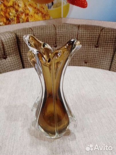 Ваза гутное стекло СССР 1960г