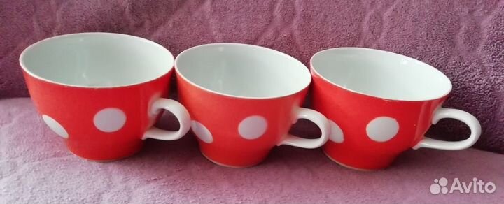 Чашки чайные фарфоровые большие 3 шт. Прокопьевск