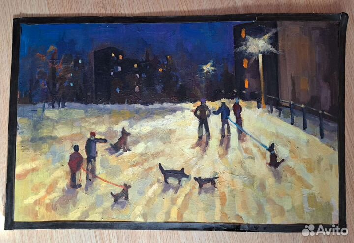 Картина маслом на картоне