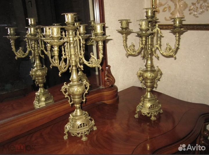 Канделябры парные Бронза 41 см 7 свечей