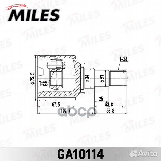 ШРУС внутренний toyota platz/vitz/funcargo/IST