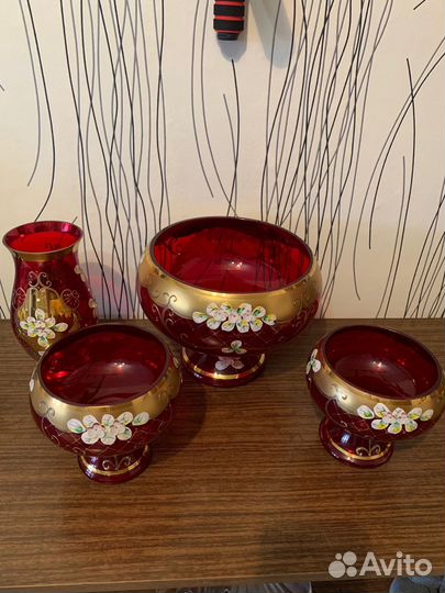 Ваза рококо Богемия