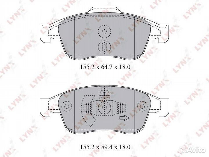 Колодки тормозные передние lynxauto BD6317