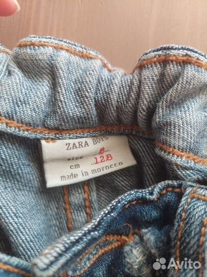 Джинсовые шорты zara 128