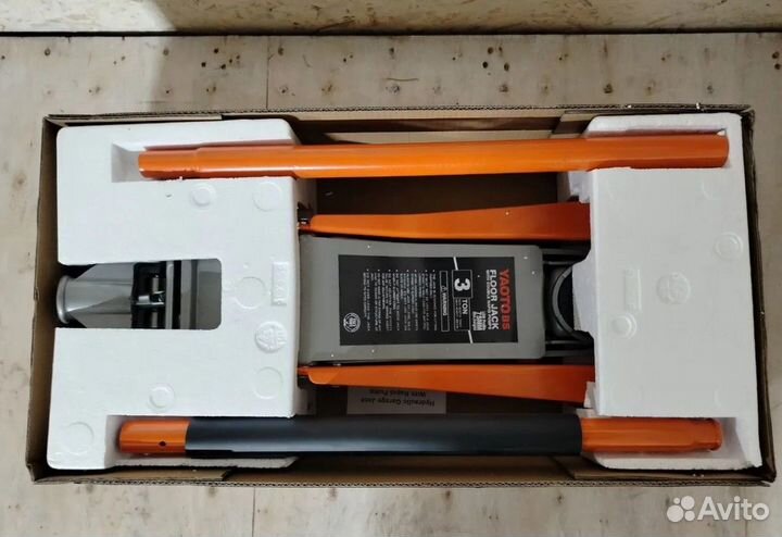 Домкрат подкатной yaoto 3т 2 поршневой