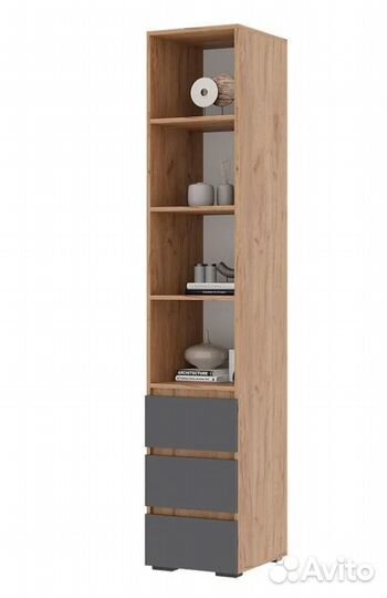 Пенал открытый 40см Хелен пн 02 серый графит