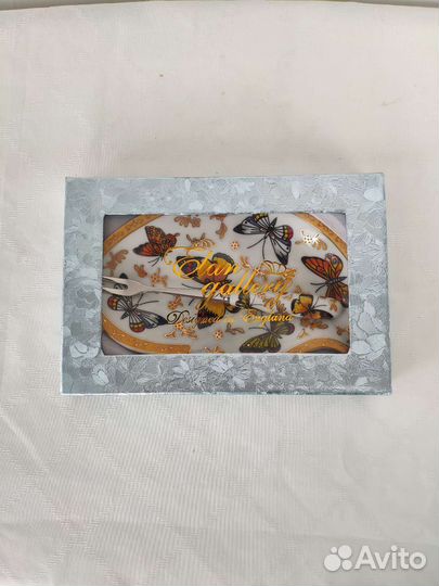 Набор посуды Тарелка, блюдце с бабочками и вилкой