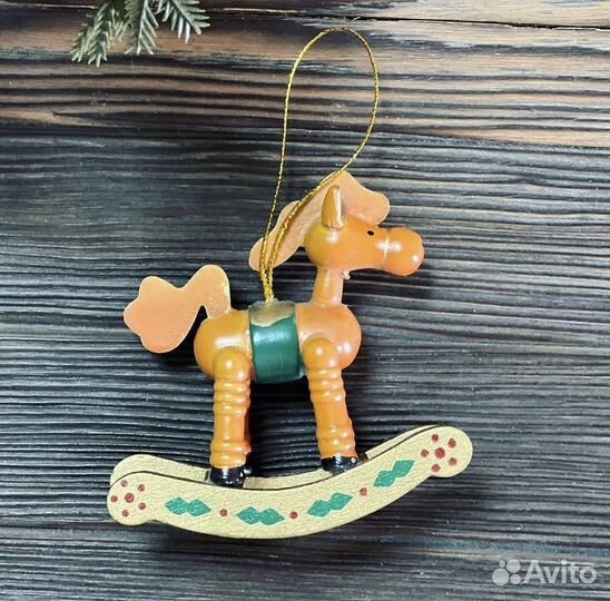 Лошадка-качалка елочная игрушка украшение