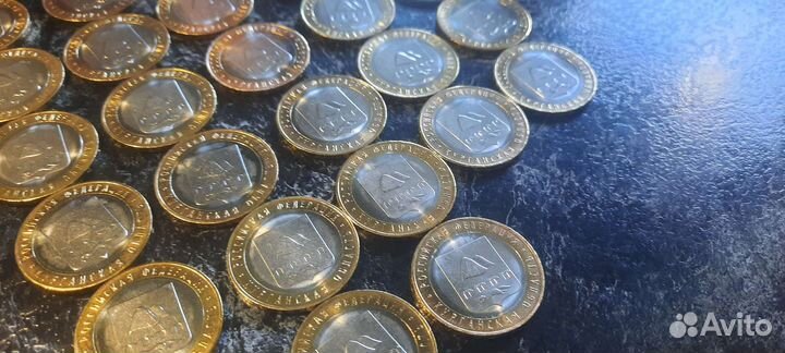 Юбилейные монеты 10р Курганская область 28шт