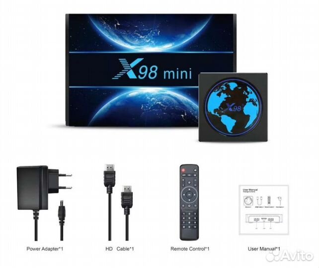 Смарт тв Бокс,приставка TV BOX X98 Mini W2 2/16
