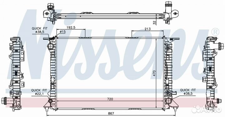 Радиатор охлаждения двс porsche macan (2014) 3.0 S