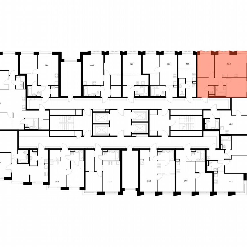 2-к. квартира, 52,9 м², 23/28 эт.