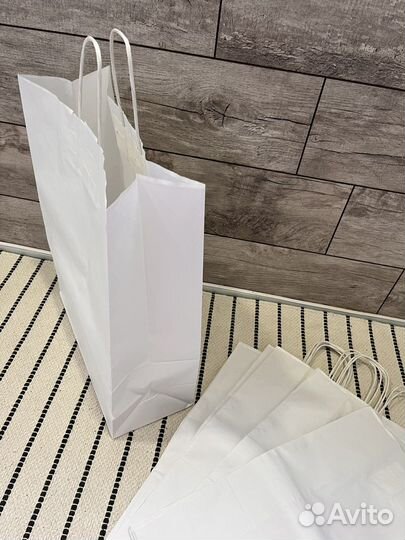Крафт пакеты с ручками, упаковка для текстиля
