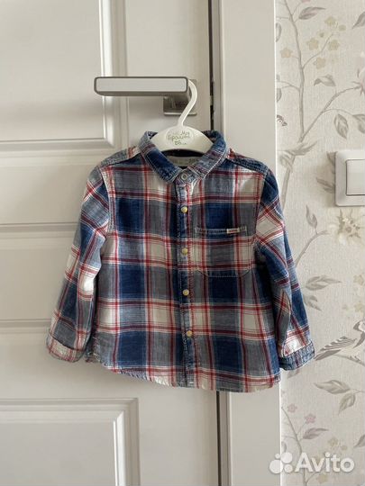 Рубашка Zara 92+джинсы Next 92