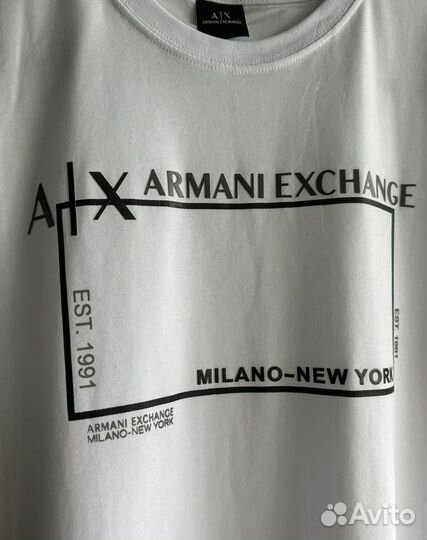 Мужская футболка Armani Exchange белая новая