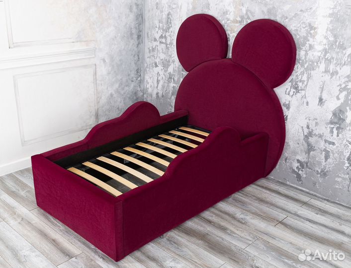 Кровать детская 80х160 Микки бордо