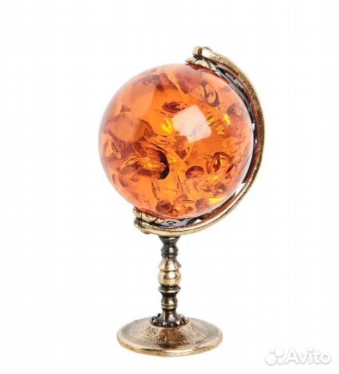 Фигурка Глобус (латунь, янтарь) A2101815