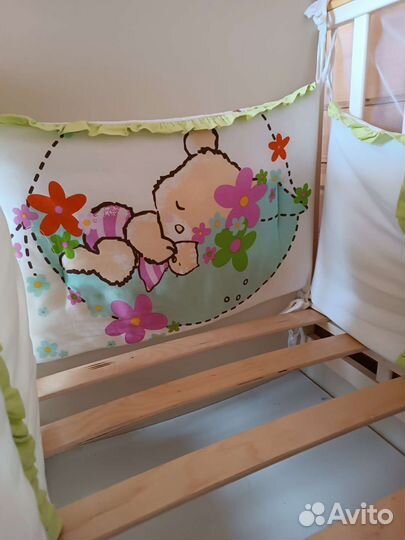 Детская кроватка трансформер с маятником