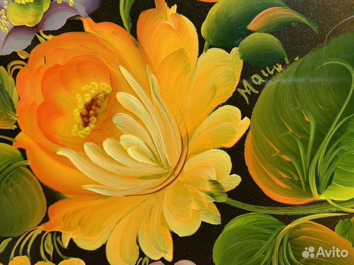 Поднос Жостовский ручная роспись (44х37)