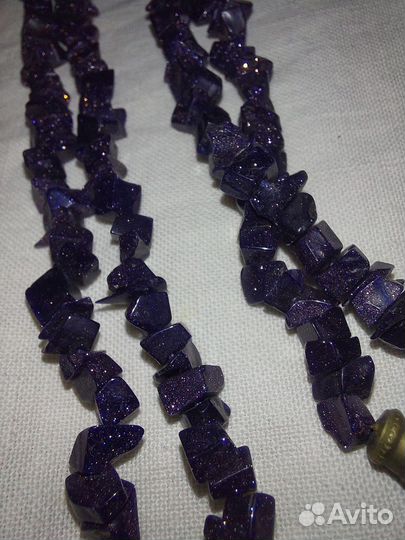 Бусы из черного авантюрина