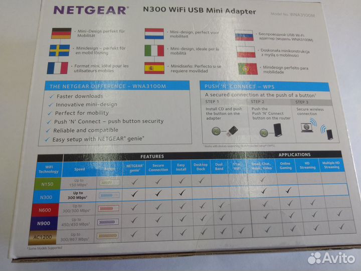 WiFi адаптер NetGear WNA3100m 300Mbps