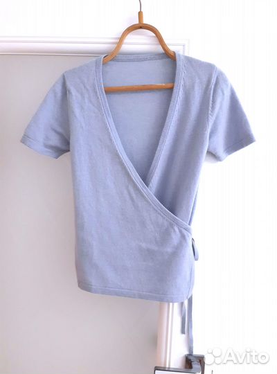 Кашемировый джемпер в стиле балерины на запах