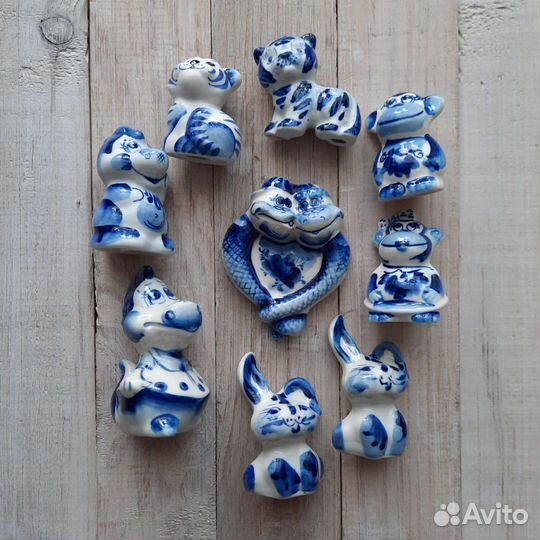 Статуэтка из рога,кости,гжель,фарфор,декор