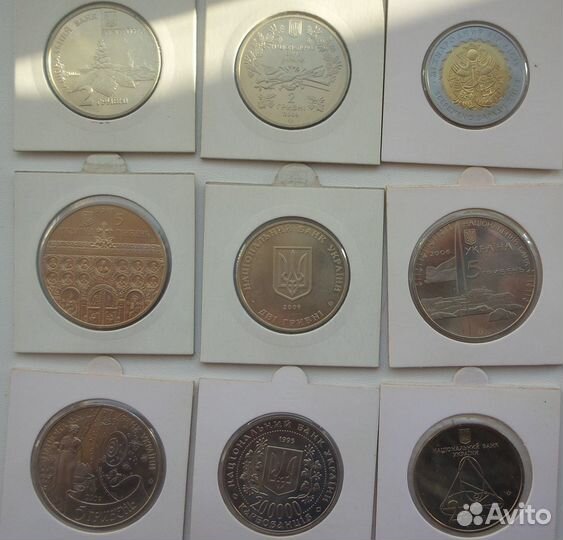 Юбилейка украины1грив. (2-5грив пруф в кап. и без)