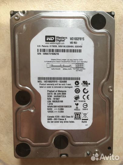 Жесткий диск HDD Western Digital RE3 1 Tb WD