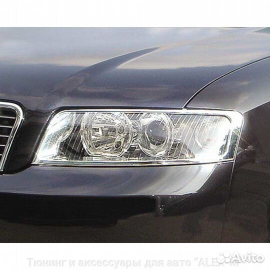 Накладки на передние фары Audi A4 2002+