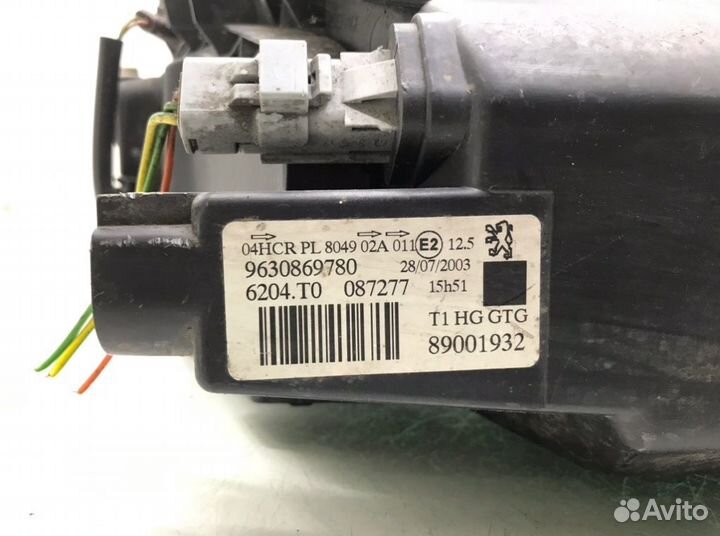 Фара 9630869780 Peugeot 206 (1998-2006)