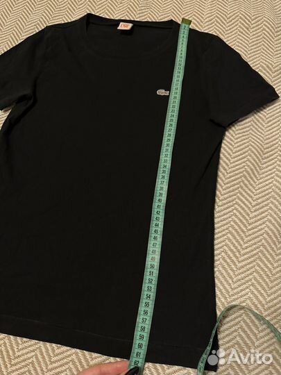 Черная женская футболка Lacoste (S) Оригинал