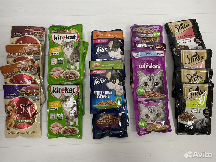 Влажный корм китикет, феликс, вискас, шеба